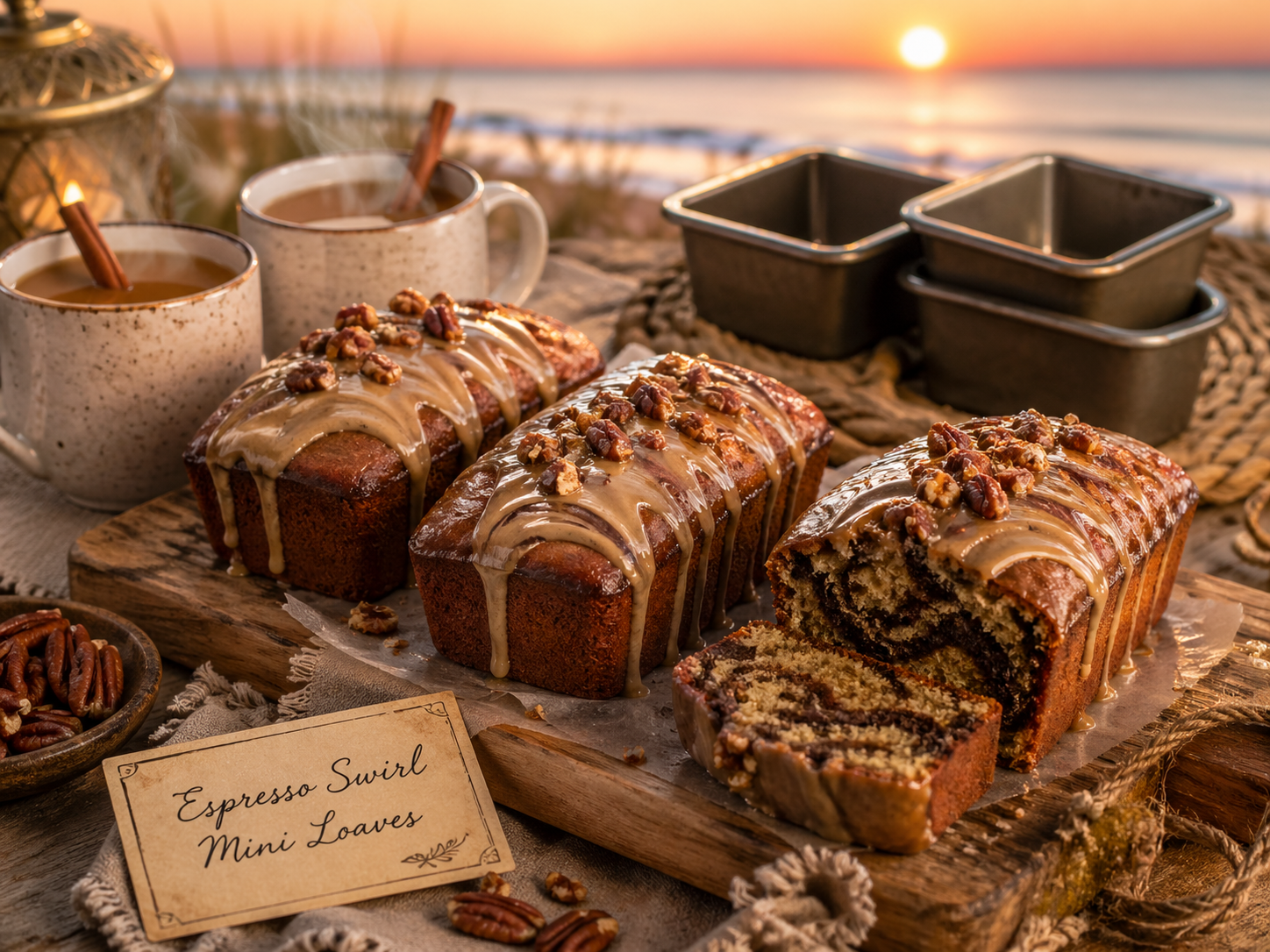 Espresso-flavored loaf cakes