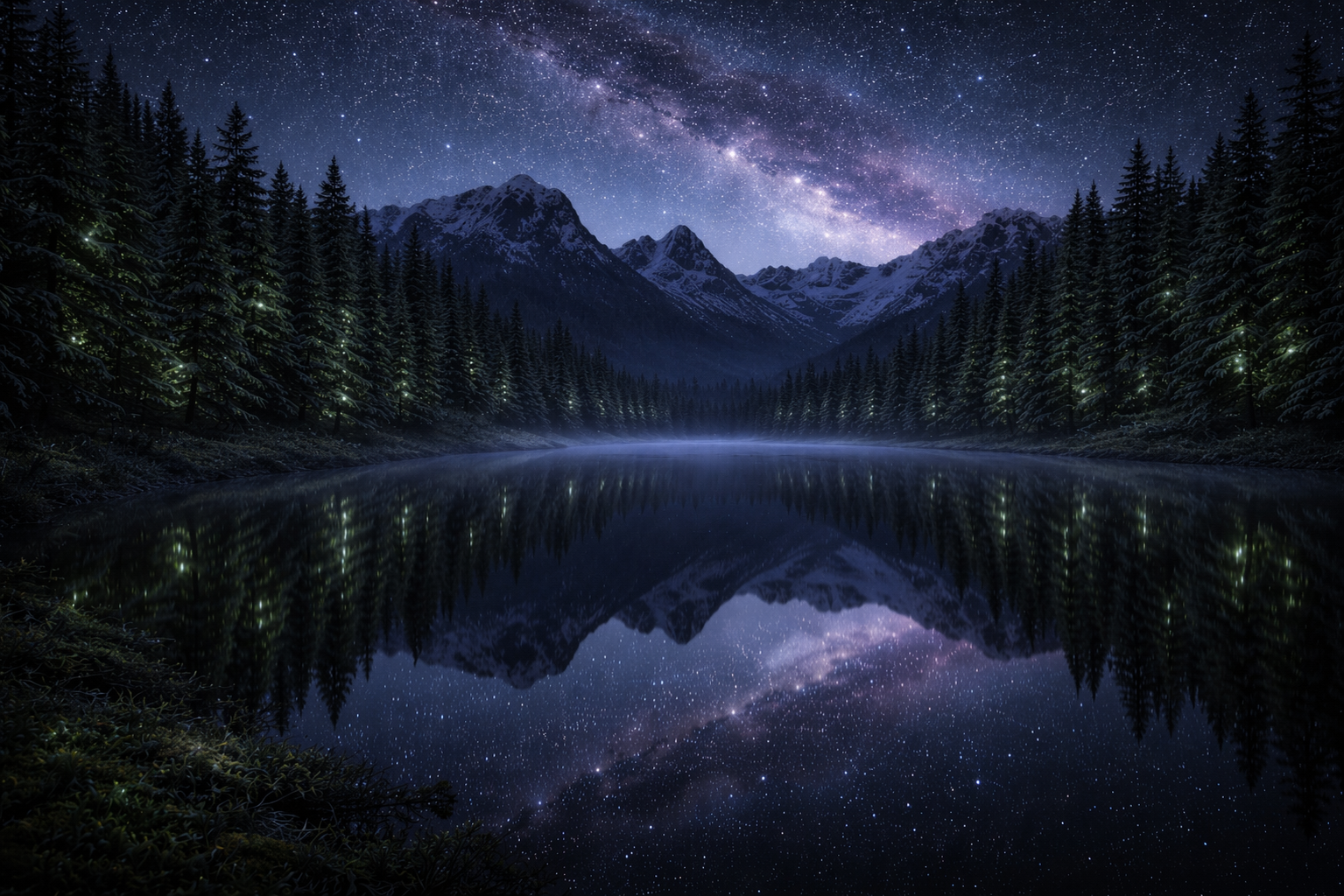 A serene lake landscape